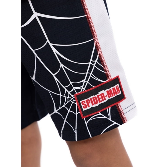 MARVEL SPIDER MAN hooded cosplay tee and shorts 2-peice set NWT - Picture 11 of 12